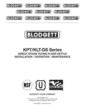 Blodgett KPT-DS Series Installation Operation & Maintenance