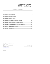 DCB BROADCAST POLLING FRAD BPF-14 BU Manual