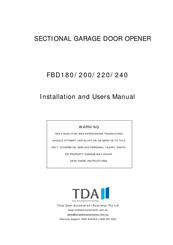 TdA FBD240 Installation And User Manual