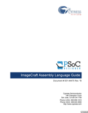 Cypress PSoC DESIGNER ImageCraft M8C Manual