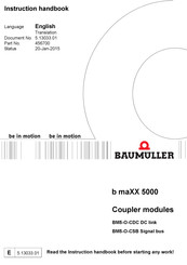 Baumuller BM5-O-CSB Instruction Handbook Manual