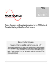 High Voltage CDS-2010UF Safety, Operation, And Procedure Instructions