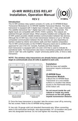 iO HVAC Controls iO-WR Installation & Operation Manual