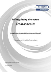 Mecc Alte ECO47HV 2M4 A Installation, Use And Maintenance Manual