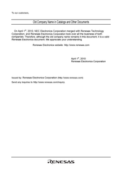 Renesas mPD70F3025A User Manual