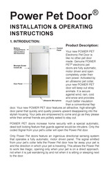 High Tech Pet Products Power Pet Door Installation & Operating Instructions Manual
