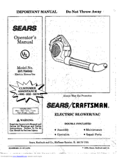 Sears Craftsman 257.796382 Operator's Manual