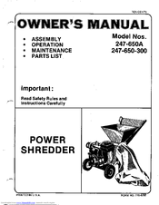 Sears 247-650A Owner's Manual