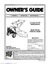 Sears 645B Series Owner's Manual