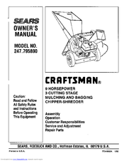 Sears Craftsman 247-795890 Owner's Manual
