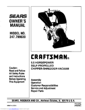 Sears Craftsman 247.799630 Owner's Manual