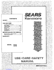 Sears KENMORE 46725 Use And Care Manual