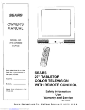 Sears 274.4279839 Owner's Manual