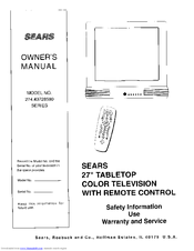 Sears 274.43728590 Series Owner's Manual
