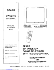 Sears 274.4372859 Owner's Manual