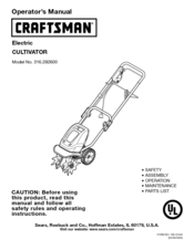Craftsman 316.2926 Operator's Manual
