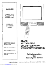 Sears 274.43928390 Series Owner's Manual