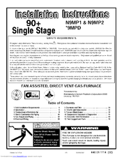 ICP *9MPD075F12A Installation Instructions Manual
