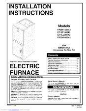 ICP EF20N2600A2 Installation Instructions Manual