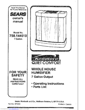 Kenmore QUIET COMFORT 758.14451 Owner's Manual