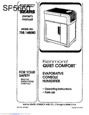 Kenmore QUIET COMFORT 758.14808 Owner's Manual