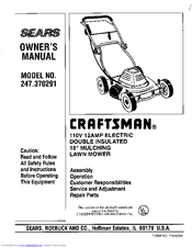 Craftsman 247.370291 Owner's Manual