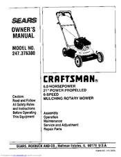 Craftsman 247.376380 Owner's Manual