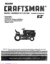 Craftsman EZ3 917.251480 Owner's Manual