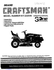 Craftsman 917.252540 Owner's Manual