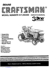Craftsman 917.255450 Owner's Manual