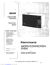 Kenmore 89969 Use And Care Manual