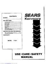 Kenmore 71381 Use, Care, Safety Manual
