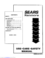 Kenmore 93331 Use And Care Manual