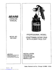 Sears Craftsman 919.155160 Owner's Manual