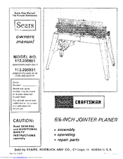 Craftsman 113.206801 Owner's Manual