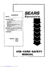 Kenmore 45320 Use, Care, Safety Manual