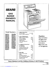 Sears 72678 Owner's Manual