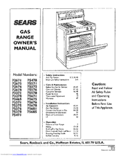 Sears 73271 Owner's Manual