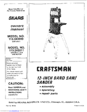Craftsman 113.243311 Owner's Manual