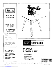 Craftsman 113.19771 Owner's Manual