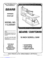 Craftsman 113.235501 Owner's Manual