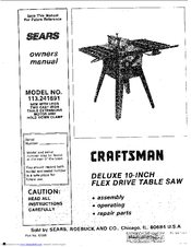 Craftsman 113.241591 Owner's Manual