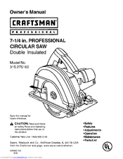 Craftsman 315.27516 Owner's Manual