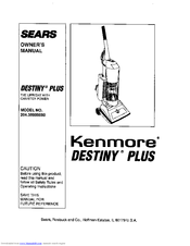Kenmore DESTINY PLUS 204.36999690 Owner's Manual
