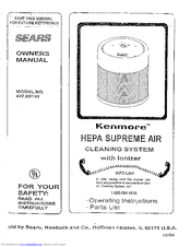 Kenmore KENMORE 437.83163 Owner's Manual