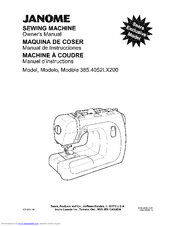 Janome 385.4052LX200 Owner's Manual