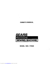 Kenmore KENMORE 385. 17928 Owner's Manual