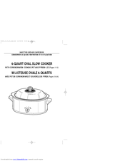 Sears 6-QUART OVAL SLOW COOKER Use And Care Book Manual