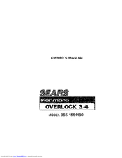 Kenmore OVERLOCK 385. 564180 Owner's Manual