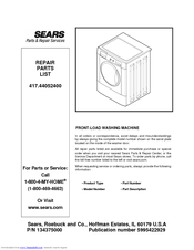 Sears 134375000 Repair Parts List Manual